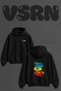 Skateboard Art Design Back Printed Oversize Black Hooded Sweatshirt