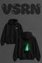 Wolf Forest_1 Design Back Printed Oversize Black Hooded Sweatshirt