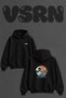 Great Wave Ramen Design Back Printed Oversize Black Hooded Sweatshirt