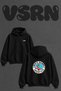 Skateboard Lifestyle Design Back Printed Oversize Black Hooded Sweatshirt