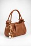 Women's Jasmine Tan Faux Leather Drawstring Knot Handle Mini Hand and Shoulder Bag with Star Accessories