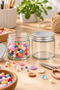2 Pieces 100 ml Transparent Glass Jars with Silver Metal Lids - Storage for Candles, Creams, and Cotton - 6