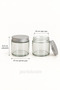 2 Pieces 100 ml Transparent Glass Jars with Silver Metal Lids - Storage for Candles, Creams, and Cotton - 2