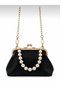 Pearl Handle Gold Detailed Vintage Clip-On Hand and Shoulder Bag - 2