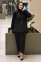 Fuat Gürşen Floral Front Laser Cut Leather Detailed Tunic and Trousers Set