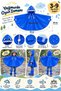 Children's Raincoat Waterproof Bag-Compatible Sleeveless Poncho – Cute Hooded Wind-Proof School & Nursery Raincoat for Ages 3-9 (110X60 cm) - 3