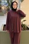 Bora Pants Suit with Shoulder and Skirt Band Zipper Detail - 3