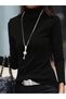 Women's long sleeve ribbed modal turtleneck top