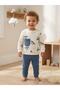 Baby Boy Car Patterned Ribbed 2-Piece Set Cotton Top and Bottom - 4