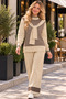 New Season Women's Scarf with Fine Stripes Knitted Wear Set