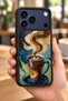 حافظة مقاومة للصدمات متوافقة مع هاتف iPhone 18 Pro مع حماية للكاميرا بنمط القهوة