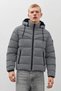 Men's Casual Hooded Thick Puffer Gray Coat