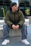 Men's Thick Hooded Winter Khaki Coat with Pockets - 4