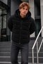 Men's Hooded Winter Thick Puffer Black Coat - 2