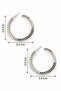 Steel Silver Design Hoop Earrings 316L Stainless Steel Women's Earrings Non Tarnish Anti Allergic - 3