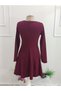 Women's long sleeve crew neck cropped crepe dress - imported - 5