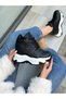 Black Skin (Celly) Hidden Heel Padded Heel 7 cm Height Increasing Sneakers