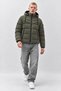 Men's Casual Hooded Thick Puffer Khaki Coat - 3