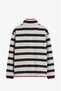 Red Piping Striped Patterned Fleece Jacket - 3