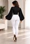 The Stylish Burgundy Balloon-Sleeve Blouse Adds Elegance to Everyday and Special Combinations with Its Modern Design and Comfortable Fit.