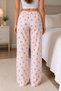 Women's Pink Raspberry Patterned Cotton Pink Ribbon Detail Single Bottom Pajamas - 5