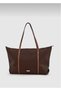 Women's Parachute Fabric Striped Shopper Bag