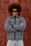 Men's Slim Fit Winter Hooded Gray Coat - 5