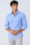 Men's Classic Collar Long Sleeve Buttoned Blue Shirt - 2