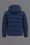 Men's Sporty Cut Hooded Puffer Jacket in Navy Blue - 3