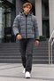 Men's Hooded Winter Thick Puffer Gray Coat - 3