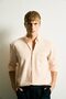 Breathable Regular Fit Polo Collar Linen Blend Long Sleeve Blue Shirt H7879Ax26Au - 3