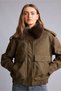 Fur Collar Detailed Epaulettes Dad Fit Faux Leather Coat H8915Ax26Wn - 3
