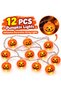 Halloween Pumpkin String Lights, 12PCS Jack-O’-Lantern Decorative Lights - 3