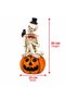 30CM Skeleton on Pumpkin Halloween Tabletop Decoration with Crow - 2