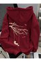 Unisex Women/Men Salincak Special Printed Colorful Oversized Hooded Cotton Sweatshirt