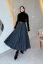 Belted Bell Skirt Anthracite - 3