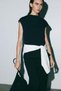 Cowl-neck jersey top