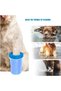Portable Pet Paw Cleaner with 360° Soft Silicone Bristles, Natural Shampoo and PVC Towel, for Dogs and Cats, Small and Medium Sizes, Available in Pink, Blue, Green (Blue, Medium) - 2