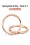 Spring Gate O-Ring Bag Hanger Pack of 2, 75 mm Rose Gold Metal Ring for Handbag, Car Headrest Hook, Bag Strap Connector and Bracelet
