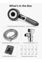 Filtered Shower Head Set with 10 Replaceable Filter Cartridges, Handheld High Pressure Shower Head with Stop Button, 1.5 m Hose, Adjustable Bracket and Wall Mount - 2