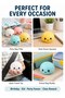 Squishy Bun Squeeze Toys Set of 4, Soft Squeaky Stress Relief Fidget Toy for Kids in 4 Pastel Colours, Sensory Toy Ages 3+ - 8