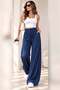 Saks Blue Elastic Waist Palazzo Trousers