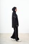 Women's Stand Collar Stripe Detail Zipper Suit Black - 4