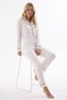 Ecru Ribbed Cotton Modal Shirt and Pants Set - 2