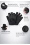 Fingerless Gym Gloves for Men and Women, Ultra-Light Breathable Workout Gloves with Silicone Gel Palm Grip and Wrist Strap, Smartwatch Friendly, for Weightlifting, Cycling and Fitness, Black - 5