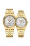 Stainless Steel Couple Watches Set, Men’s & Women’s Matching Analog Quartz Watches with Stainless Steel Strap, Elegant Couple Gift for Husband, Wife, Boyfriend & Girlfriend