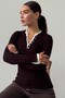 Bitter Coffee Buttoned Collar Long Sleeve Ribbed Slim Fit Women's Bodysuit Mg2729 - 6