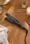 Wide Black Ceramic Plate Hair Flat Iron LAC, 2 in 1 Straightener Curler, Fast Heating for Thick Long Frizzy - 6