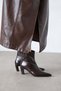 Mabel Women's Wrinkled Leather Boots Brown