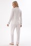 Ecru Ribbed Cotton Modal Shirt and Pants Set - 4